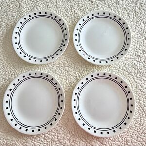 Corelle White Dinnerware Set with Black Accents